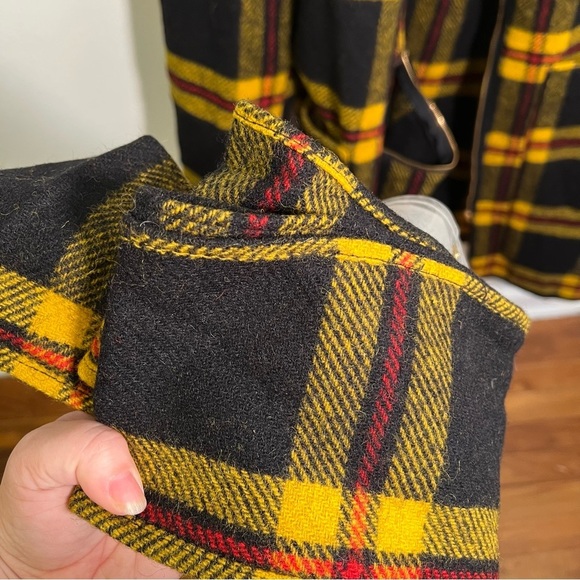 Vintage Zero King Full Zip Wool Coat Jacket Yellow Plaid 44L - Picture 8 of 14